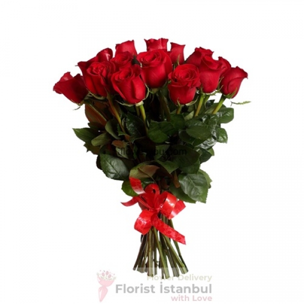 Red Rose Bouquet 15 Roses Resim 1
