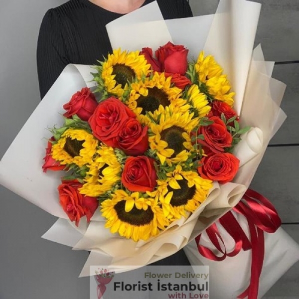 Sunflower & Rose Bouquet