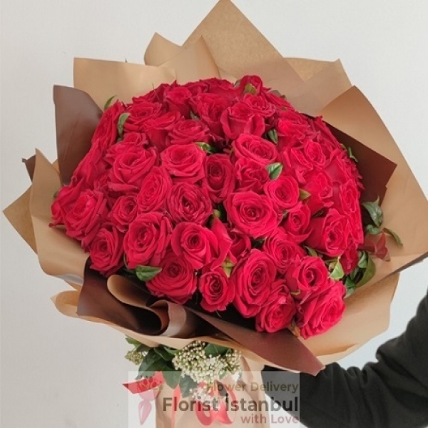 Bouquet of 50 Red Roses